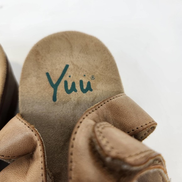 Yuu Handey Tan Wedge Slingback Sandals Womens 8.5 M Memory Foam Ankle Strap - Picture 4 of 10